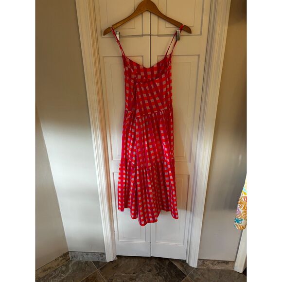 NWT SZ Blockprints for J.Crew Tiered Midi Gingham Dress - Picture 6 of 9